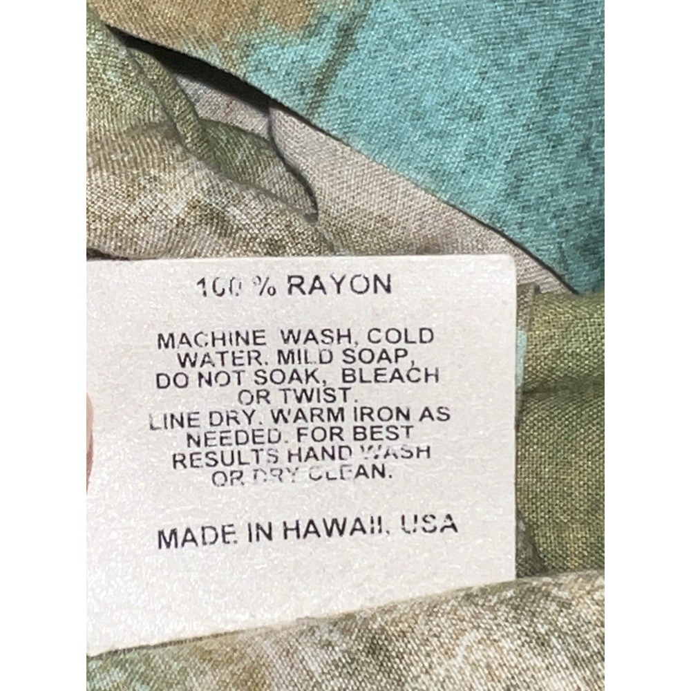 Jams World Button Up Shirt Mens XL Floral Splash Tan Coco Vintage Hawaiian Camp - Picture 9 of 12